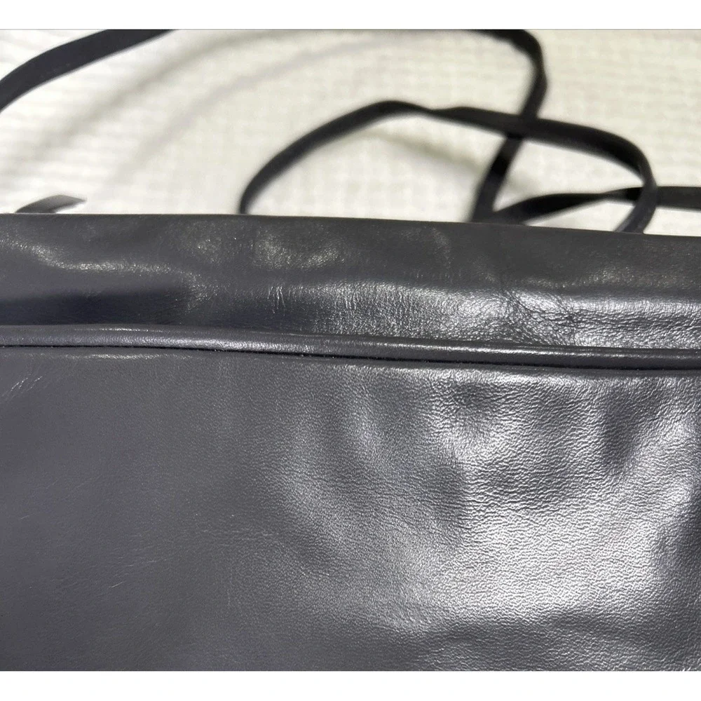 Vintage‎ Anne Klein for Calderon Gray Genuine Leather Purse Clutch Crossbody